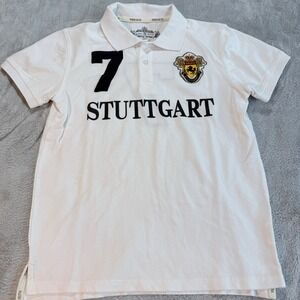 Robin Ruth Stuttgart 7 Polo Shirt White Mens Size S‎ Short Sleeve Emblem
